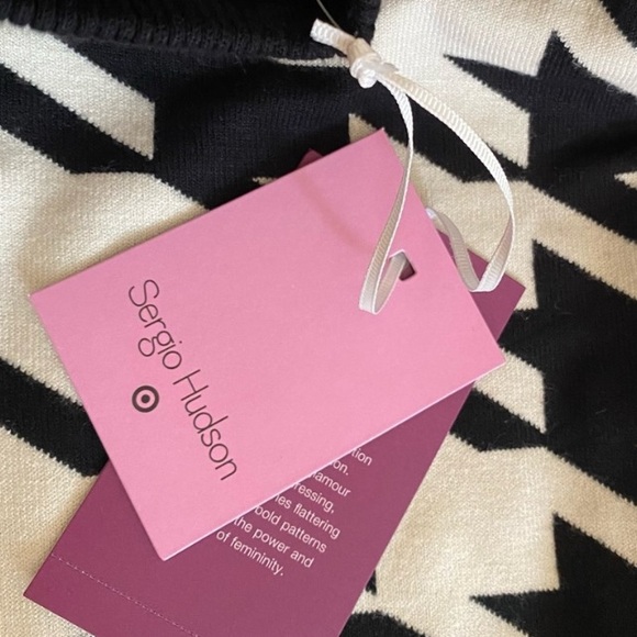 3X 🔖 SERGIO HUDSON x Target Houndstooth Sweater Midi Dress Black White - Picture 14 of 17